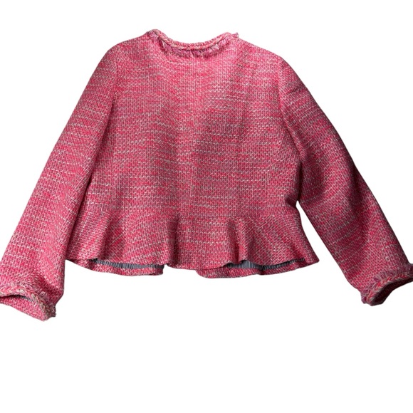 J. Crew Peplum Lady Jacket in‎ Neon Fuchsia Tweed NWT SZ 14 - Picture 4 of 12